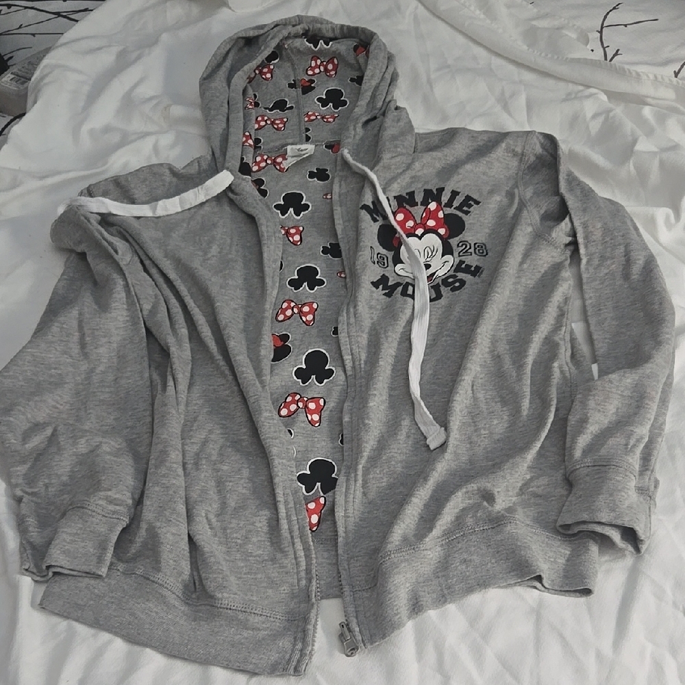 Gray Minnie Mouse Hoodie